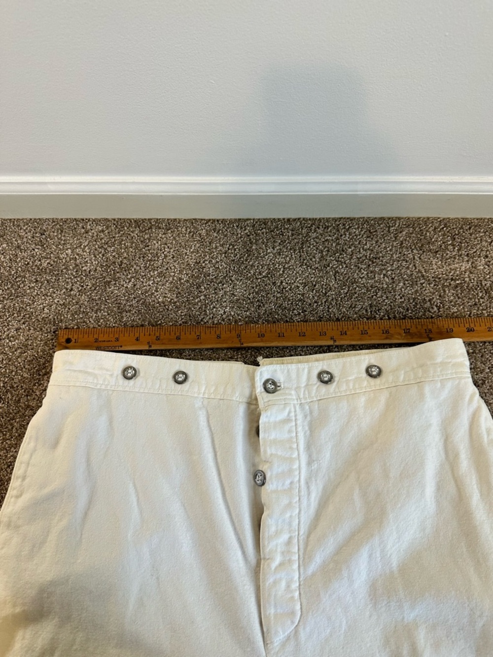 Classics Civil War Reenactment Pants size 40x32 White  Buttons Button Fly FLAW - Picture 11 of 15